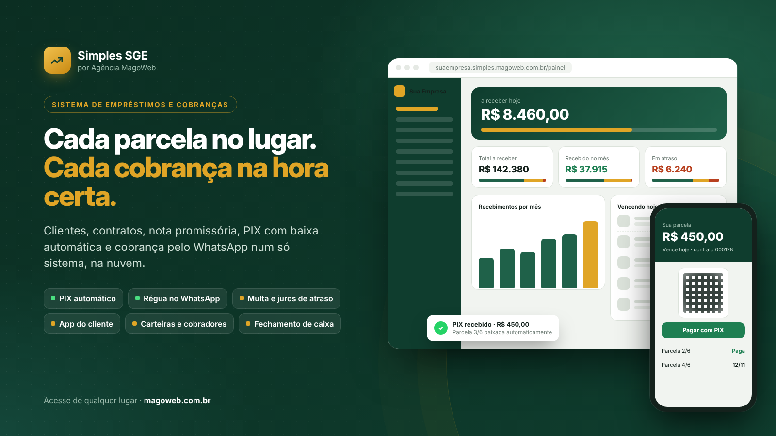 Simples SGE: Sistema de Gestão de Empréstimos e Cobranças
